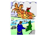 Elijah leaving Elisha with a chariot of fire